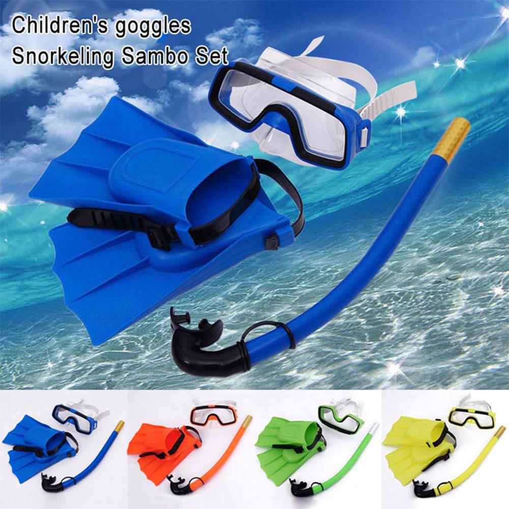 Conjunto de máscara de buceo antiniebla para niños, gafas de bucear, tubo de respiración, aletas de esnórquel, equipo de buceo, el mejor regalo