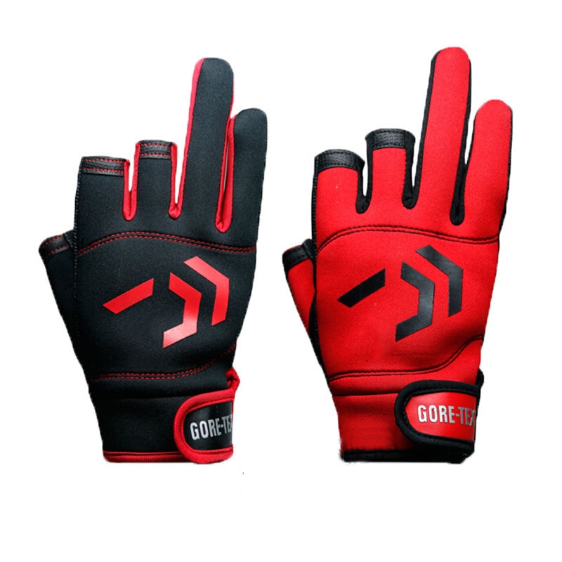 Daiwa-Guantes De Pesca con 3 dedos, accesorio impermeable para deportes al aire libre, Pesca De carpa, 1 par